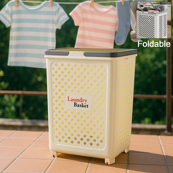 Large Foldable Laundry Basket with Wheels