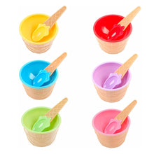 Premium Ice Cream Waffle Spoon Bowl Set (6-Piece , Color Box)