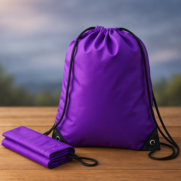 Water-Resistant Nylon Drawstring Backpack Bag (1 Pc / Mix Color & Design)