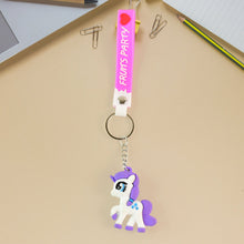 Cute Cartoon Unicorn Keychain with Silicone Strap (1 Pc / Mix design)