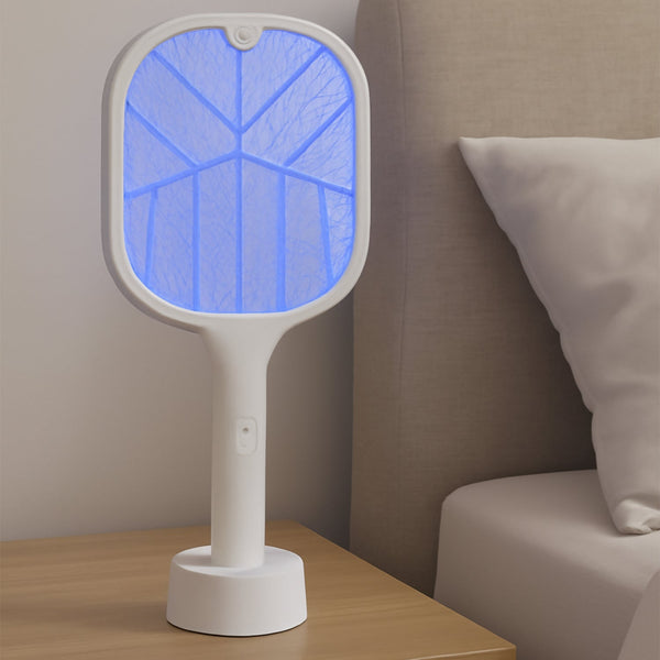 Rechargeable Mosquito Killer Racket with UV Light & USB Charging Base